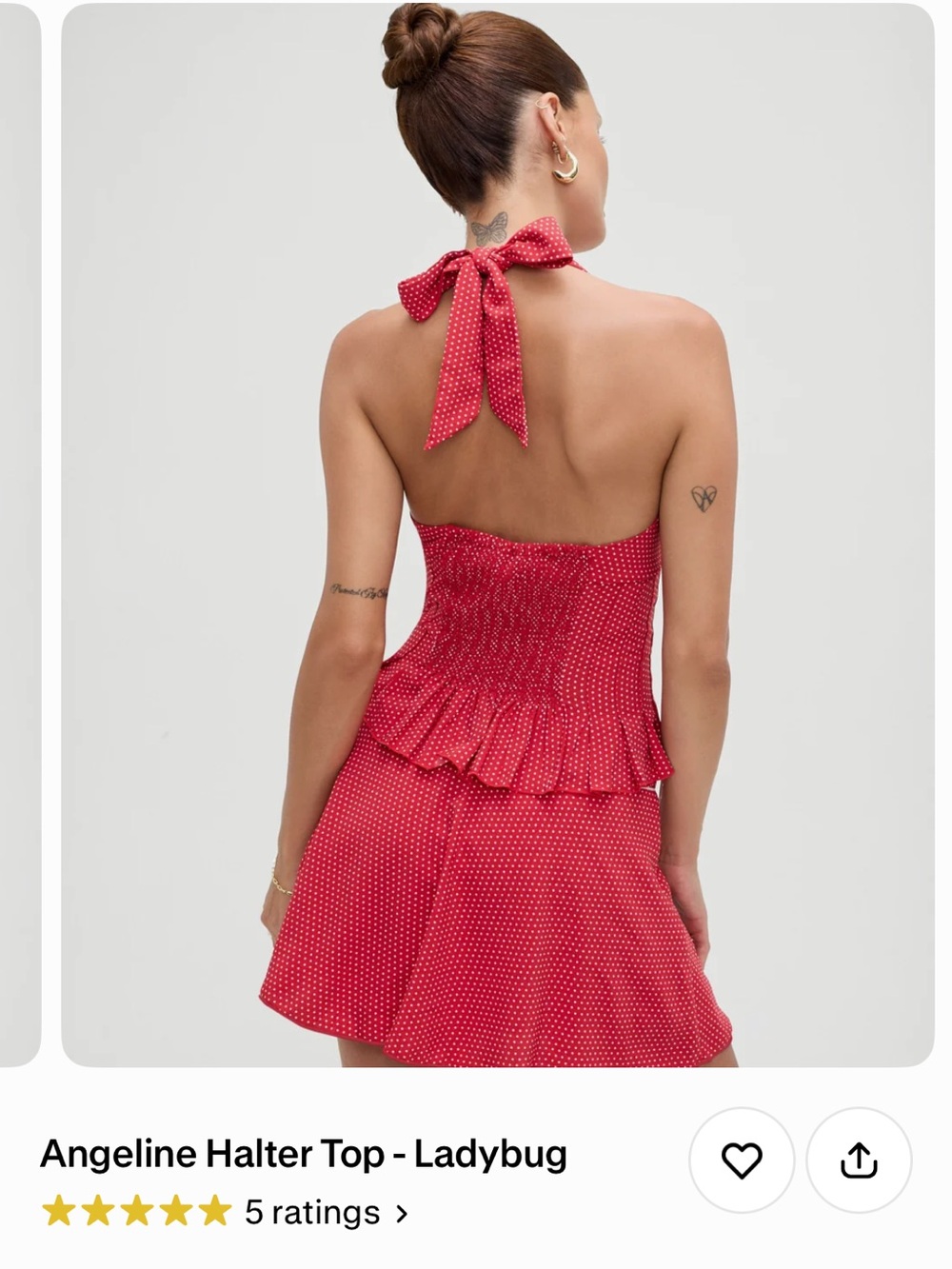 Frankie's Bikinis Angeline Halter Top in Ladybug Red